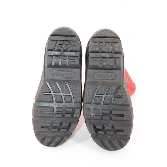 SOREL Kids Flurry™ Print Boots Big Kids size 5 Red with polka dots - Picture 3 of 9